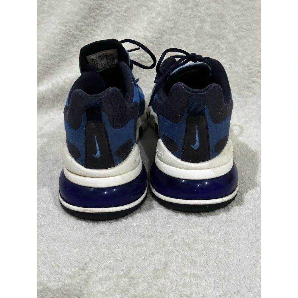 Nike Air Max 270 React Men Size 10‎ Blue Logo Running Shoes Sneakers CI3866-400